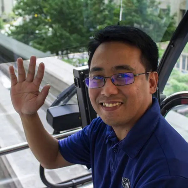 Waving Monorail Driver